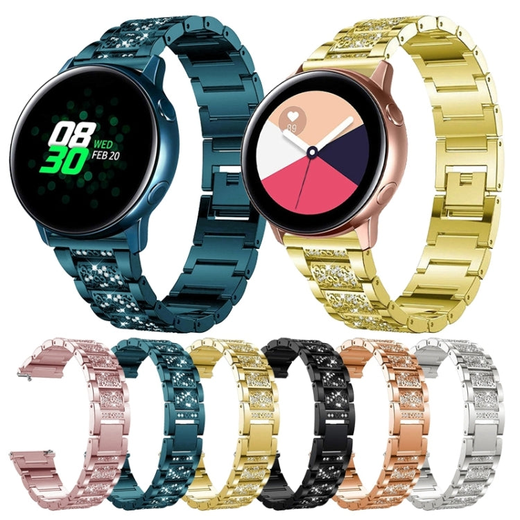Assorted diamond three-bead watch straps in multiple colors: blue, rose gold, gold, black, white