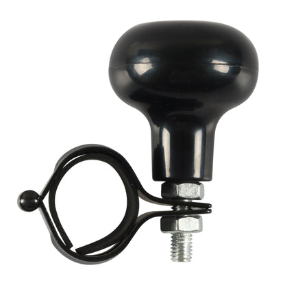 Black steering wheel booster ball with loop ring and threaded mounting screw