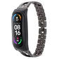 Black diamond alloy watch band with X-shaped metal link design and clasp