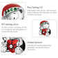 Sterling silver Christmas bear bead charm with red enamel heart and green stones