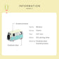 Mini bus charm bead pictured on product information card with mint and yellow enamel