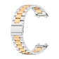 Three-bead stainless steel watchband, rose-gold and silver two-tone with folding clasp