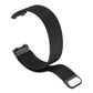 Black Milan metal replacement watch strap with clasp ends and adjustable sizing tail