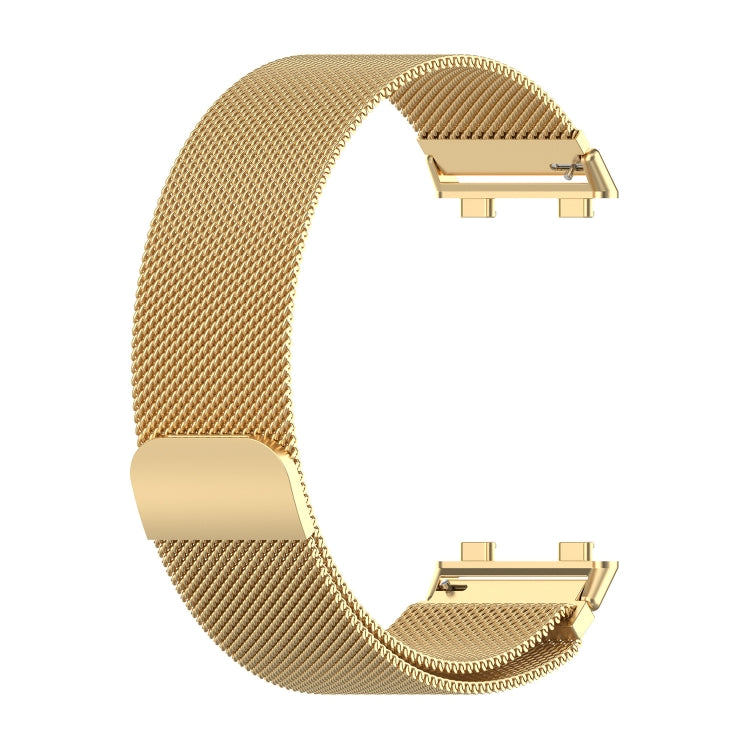Gold Milan metal replacement watch strap with rectangular link clasp