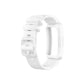 White silicone smartwatch replacement strap, side view with adjustable buckle for Fitbit Inspire HR/Ace 2