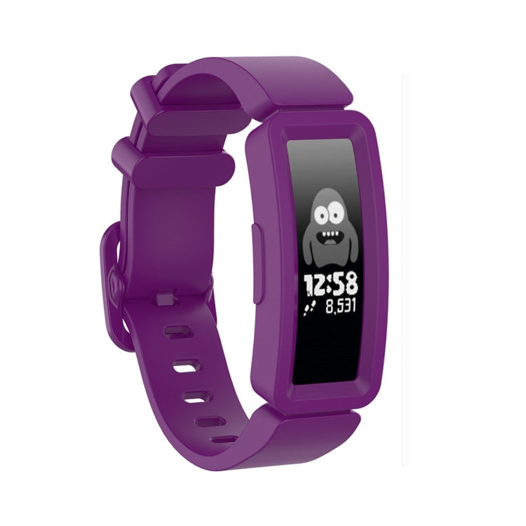 Purple silicone smart watch replacement strap with matching buckle for Fitbit