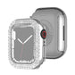 Rhinestone smartwatch case with clear bezel and double-row crystals, front face and cutouts
