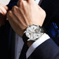 OLEVS 9912 Hollow Flywheel Week Calendar Dial Luminous Mechanical Watch for Men