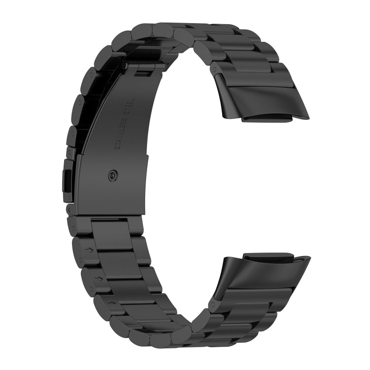 For Fitbit Charge 5 Three-bead Stainless Steel Replacement Strap Watchband