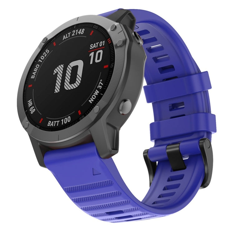Sapphire blue silicone smartwatch replacement strap with perforated texture and buckle