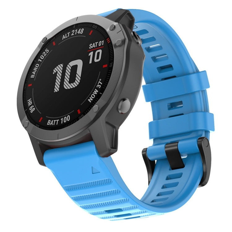 Silicone smartwatch replacement strap for Garmin, royal blue, with adjustable buckle holes