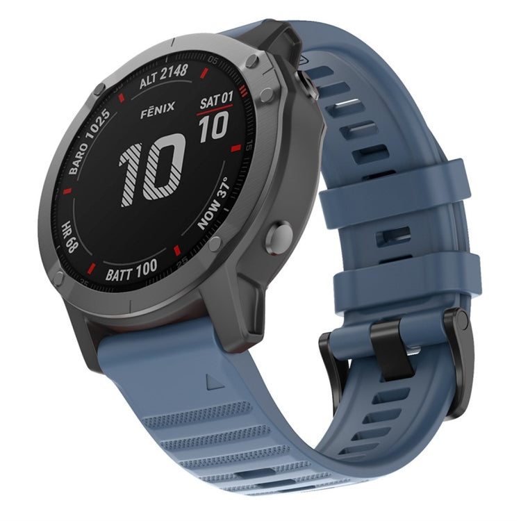 Silicone smartwatch replacement strap for Garmin, sky blue, with adjustable buckle holes