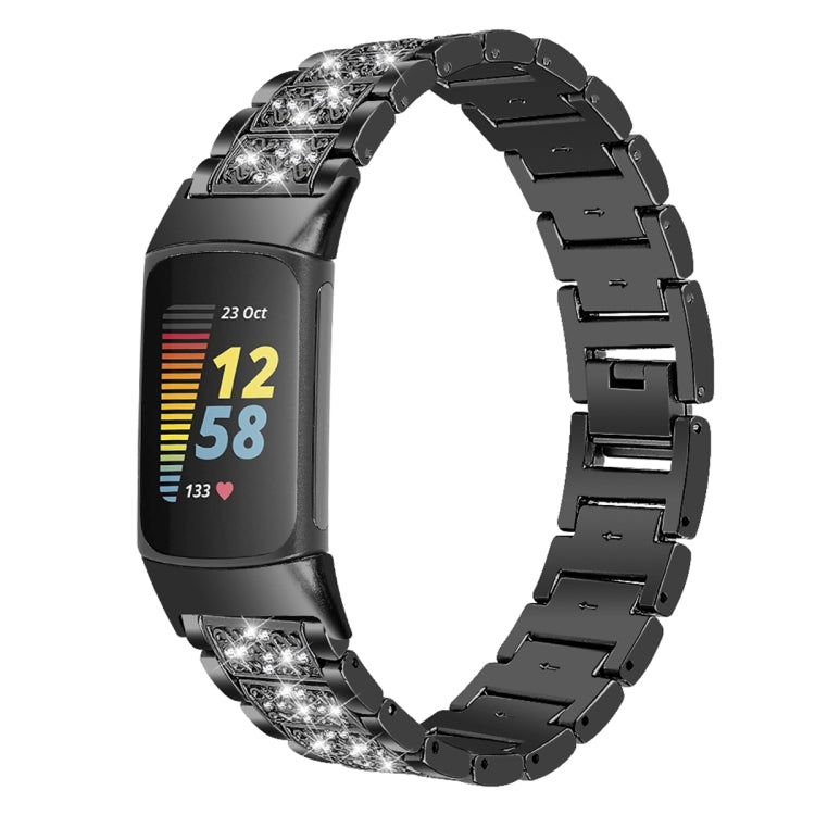 Diamond Stainless Steel Replacement Strap Watchband, For Fitbit Charge 5