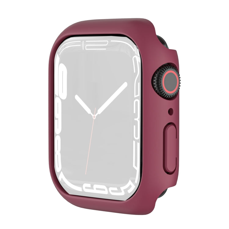 Wine red shockproof TPU smartwatch case with raised bezel and screen cover