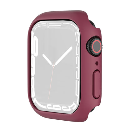 Wine red shockproof TPU smartwatch case with raised bezel and screen cover