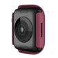 Wine red shockproof TPU smartwatch case, back view with speaker grille and button cutouts