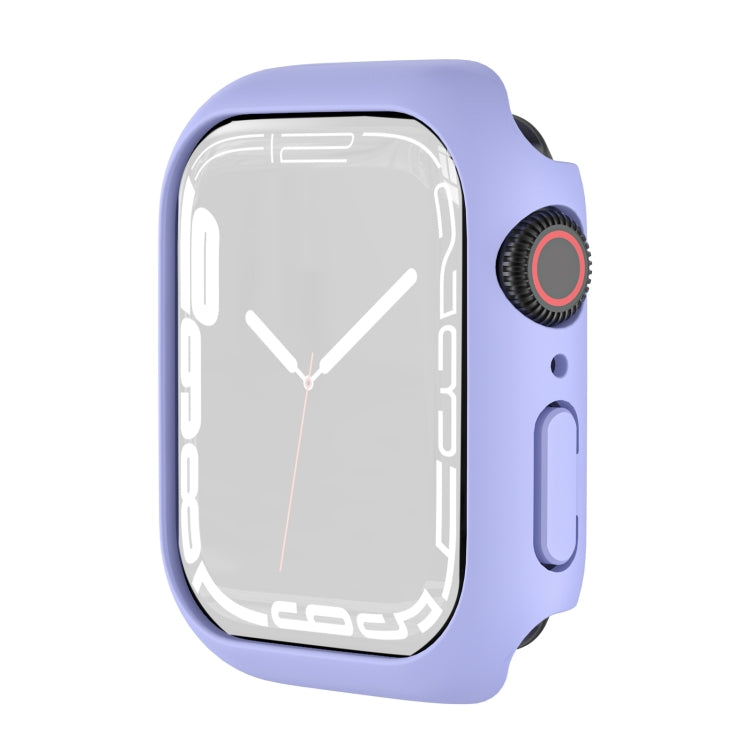 Lavender shockproof TPU smartwatch case with screen protector and side button cutouts