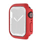 Red shockproof TPU smartwatch case with screen cover and side button openings