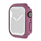 Shockproof TPU protective case for Apple Watch with purple bumper and side button cutout