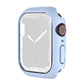Shockproof TPU protective case for Apple Watch with light blue bumper and side cutouts