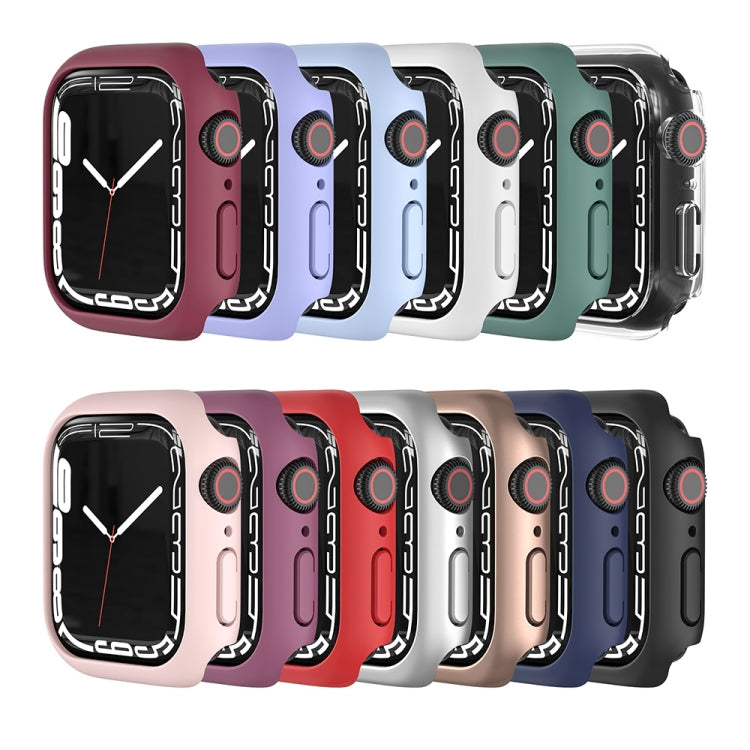 Shockproof TPU Apple Watch case set in multiple colors, clear front windows and cutouts