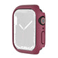 Wine red shockproof TPU smartwatch case with screen protector and side button cutouts