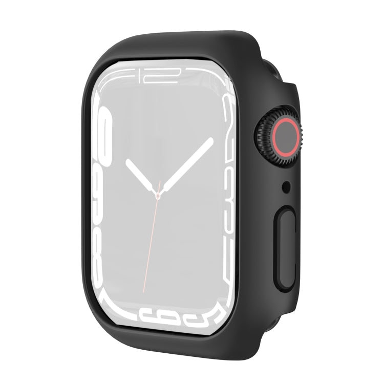 Black shockproof TPU smartwatch case with raised bezel, speaker grille, and button cutouts
