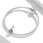 Sterling silver violin charm bead on mesh bracelet chain, circular layout