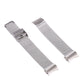 Milanese replacement watch strap with double buckle clasp, silver mesh band