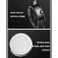 Men's watch with zinc alloy case and stainless steel back cover, steel bracelet