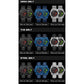 Watch style lineup showing multiple dial and belt color options