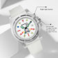 SANDA 6078 Fluorescent Calendar Dial Transparent Strap Quartz Watch for Women