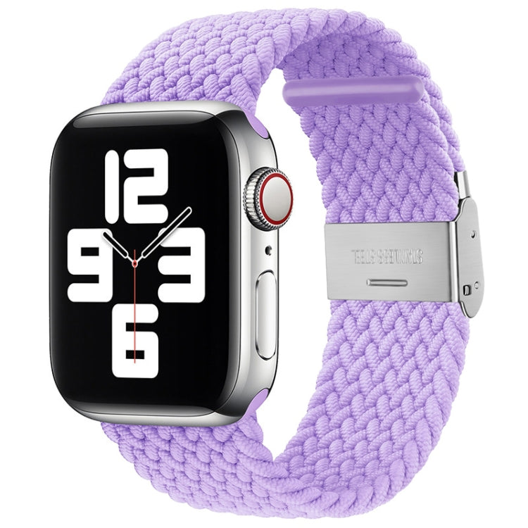 Light purple nylon braided watch band with single metal buckle for Apple Watch