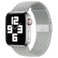 Nylon braided watchband with single buckle, light gray woven knit design