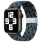 Nylon braid replacement watch band with buckle for Apple Watch, blue and green camo