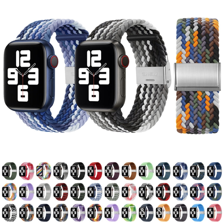 Nylon braided watch band set with one-buckle closures and assorted colors