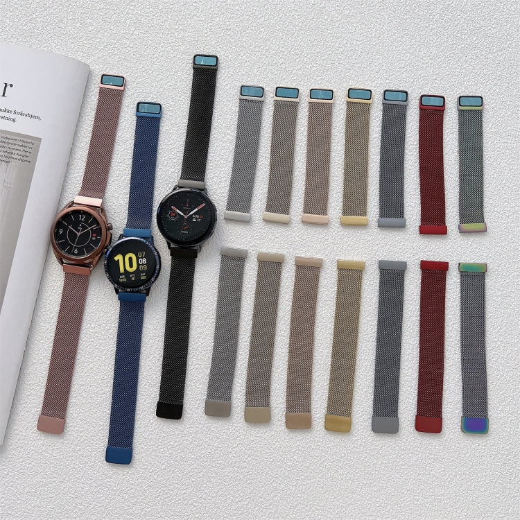 Two Sections Milan Steel Strap Watchband, 20mm, 22mm