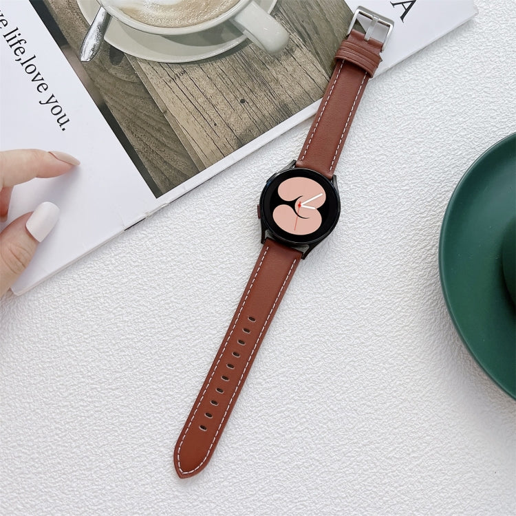 Sewing Leather Strap Watchband, For Samsung Galaxy Watch4 40mm / 44mm