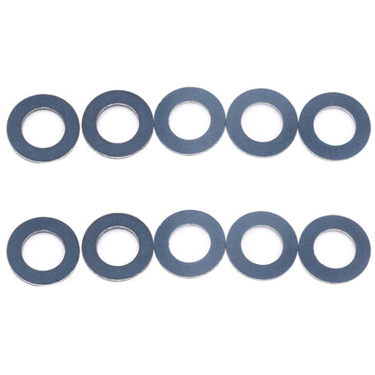 Oil drain plug washer gaskets set, blue round washers with central holes