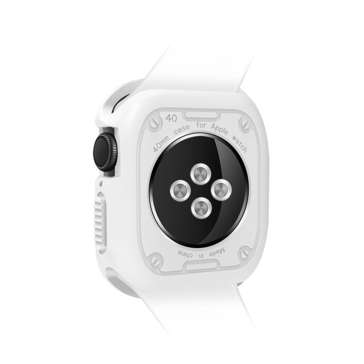 White silicone shockproof Apple Watch case underside with sensor cutouts