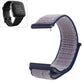 Two-tone nylon watch band with hook-and-loop closure, blue-gray knit with dark connectors