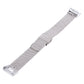 Silver stainless steel mesh watchband with double buckles for Fitbit Charge 5