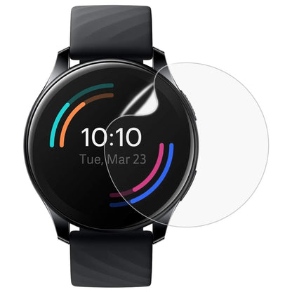 Smartwatch screen protector film for a round display, clear hydrogel sheet