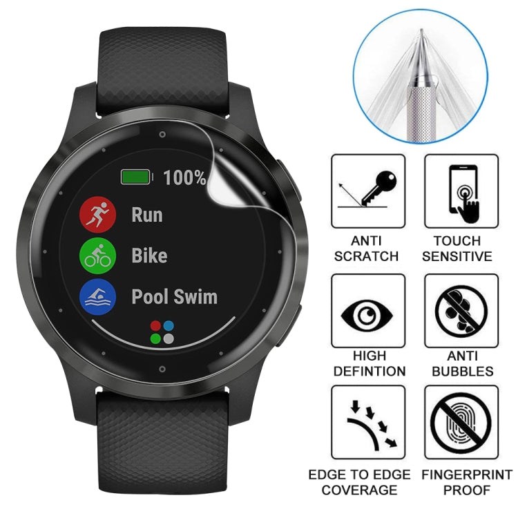Garmin smartwatch with clear screen protector film, full coverage