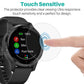 Touchscreen sensitivity soft hydrogel protector film on black smartwatch