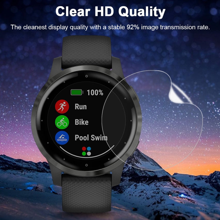 Clear HD soft hydrogel screen protector film on smartwatch, transparent overlay