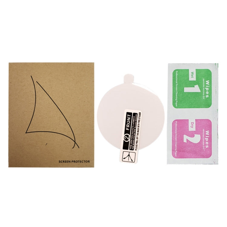 Screen protector materials: protector sheet, wipe packet, and alignment sticker