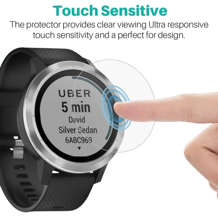 Clear hydrogel watch screen protector film on smartwatch, finger touch