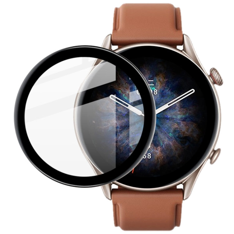 Round transparent HD watch screen protective film with cutout for smartwatch display