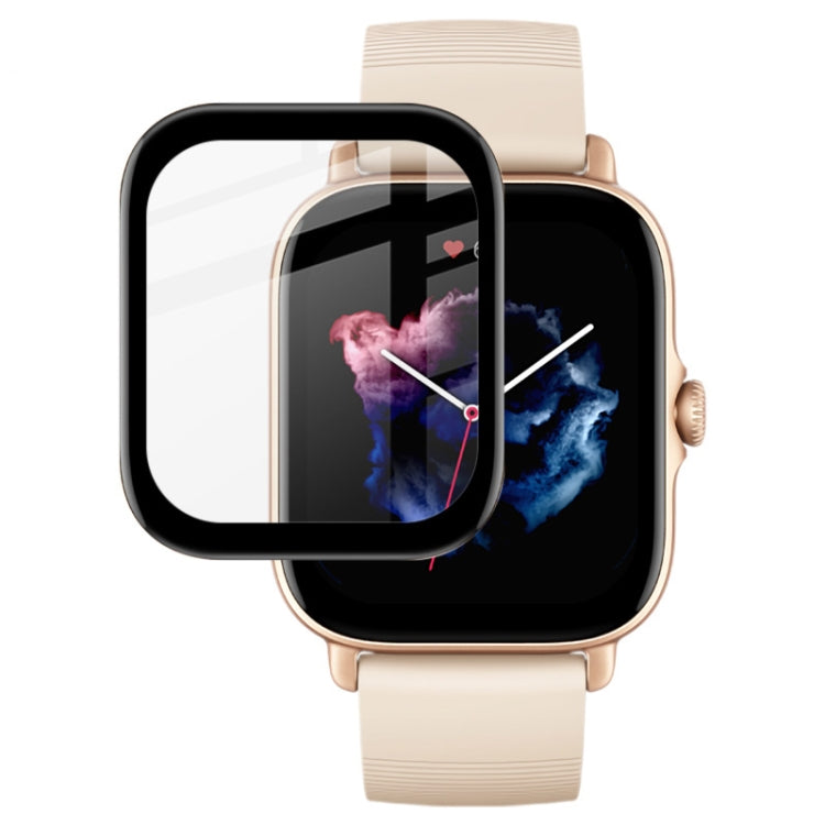 Rounded-rectangle transparent film on smartwatch screen, beige strap and watch face